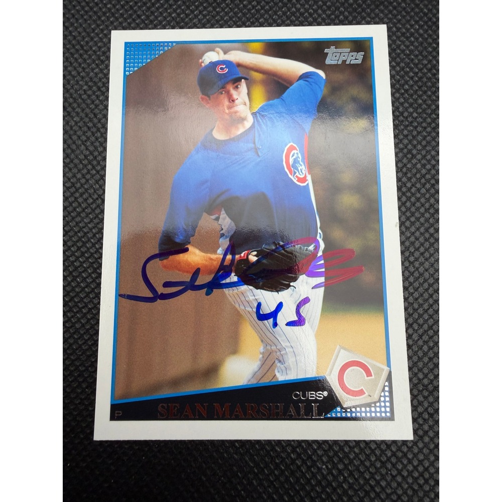 Sean Marshall Signed‎ 2009 Topps Chicago Cubs Baseball Card Auto UH322 Mint